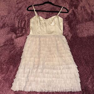 Storia Beige Ruffle Dress